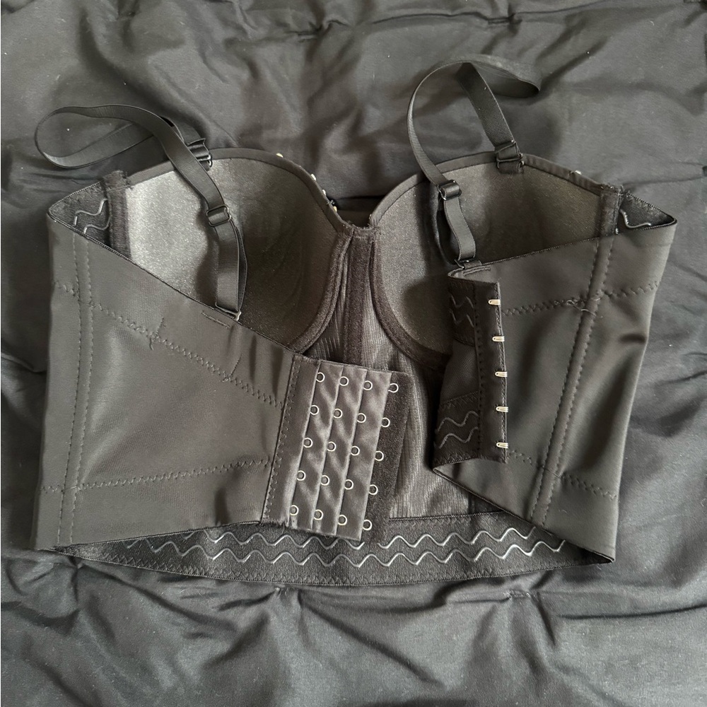 French Kyss Black Bustier with Rhinestone Details - Picture 2 of 4
